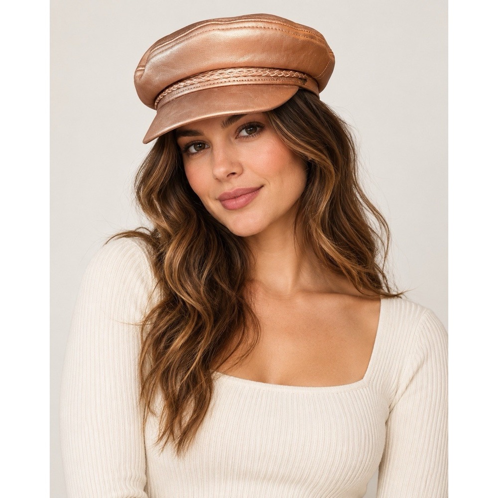 Brixton Fiddler Rose Gold Metallic Fisherman Cap Womens XS 6 3/4 54cm Streetwear